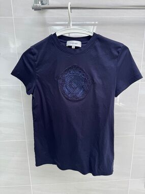 Carven Navy Embroidered Crest Tee